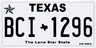 TX license plate BCI1296
