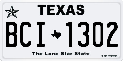 TX license plate BCI1302