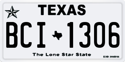 TX license plate BCI1306