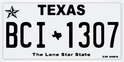 TX license plate BCI1307