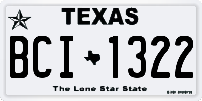 TX license plate BCI1322