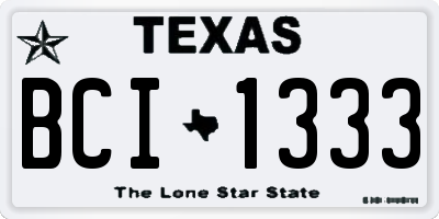 TX license plate BCI1333