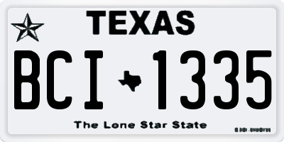 TX license plate BCI1335