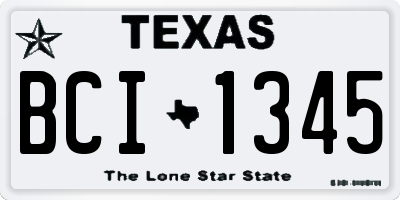 TX license plate BCI1345