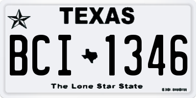 TX license plate BCI1346