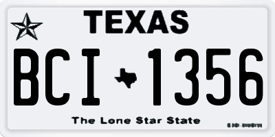 TX license plate BCI1356