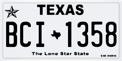 TX license plate BCI1358