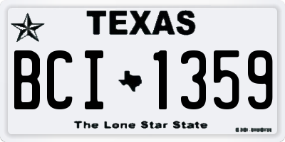 TX license plate BCI1359