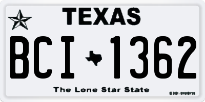 TX license plate BCI1362