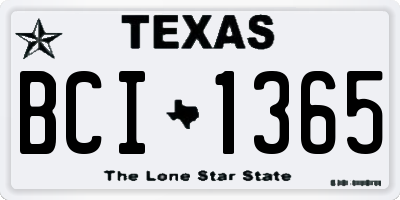TX license plate BCI1365