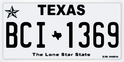 TX license plate BCI1369