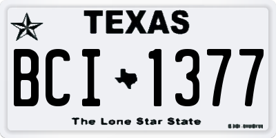 TX license plate BCI1377