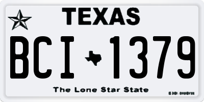 TX license plate BCI1379