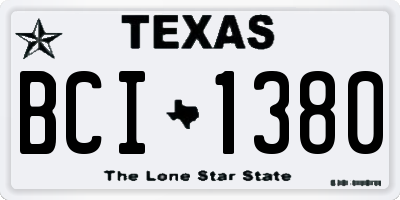 TX license plate BCI1380