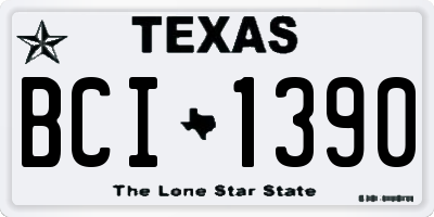 TX license plate BCI1390