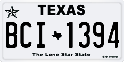TX license plate BCI1394