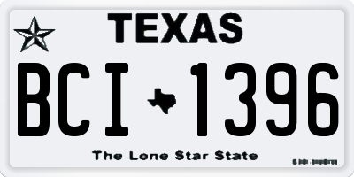 TX license plate BCI1396
