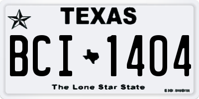 TX license plate BCI1404