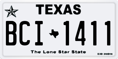 TX license plate BCI1411