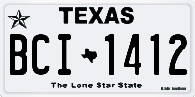 TX license plate BCI1412