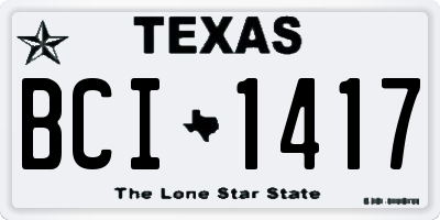 TX license plate BCI1417