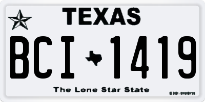 TX license plate BCI1419