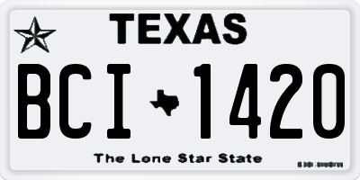TX license plate BCI1420
