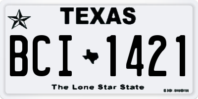 TX license plate BCI1421