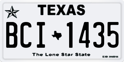 TX license plate BCI1435