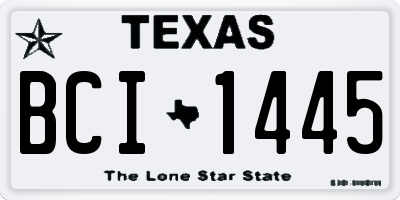TX license plate BCI1445