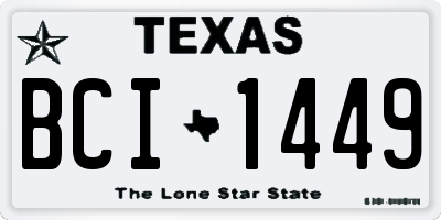 TX license plate BCI1449