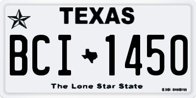 TX license plate BCI1450