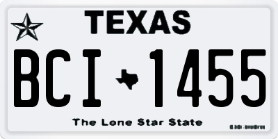 TX license plate BCI1455