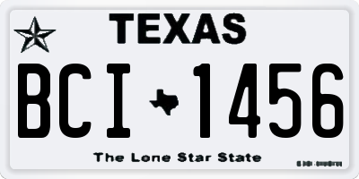 TX license plate BCI1456