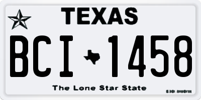 TX license plate BCI1458