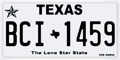 TX license plate BCI1459