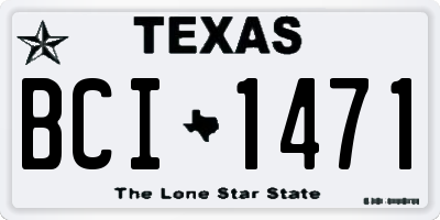 TX license plate BCI1471