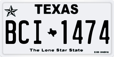 TX license plate BCI1474