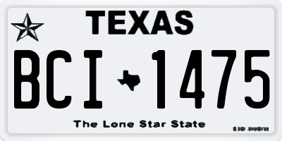 TX license plate BCI1475