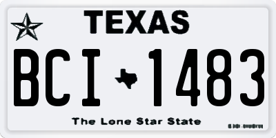 TX license plate BCI1483