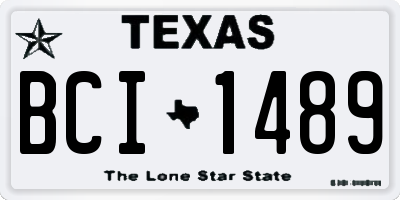 TX license plate BCI1489