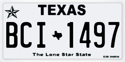 TX license plate BCI1497