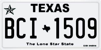 TX license plate BCI1509