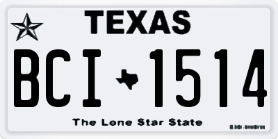 TX license plate BCI1514