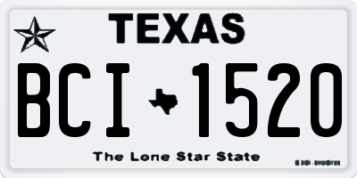 TX license plate BCI1520