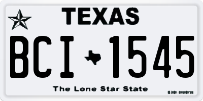 TX license plate BCI1545
