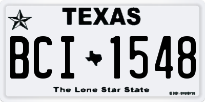 TX license plate BCI1548