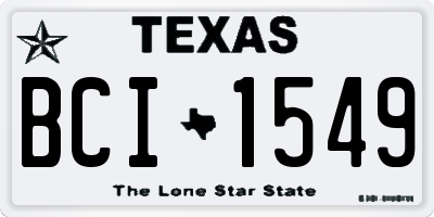 TX license plate BCI1549