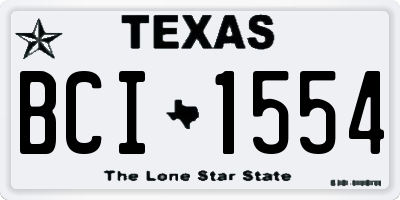 TX license plate BCI1554