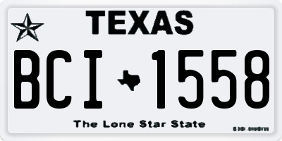 TX license plate BCI1558